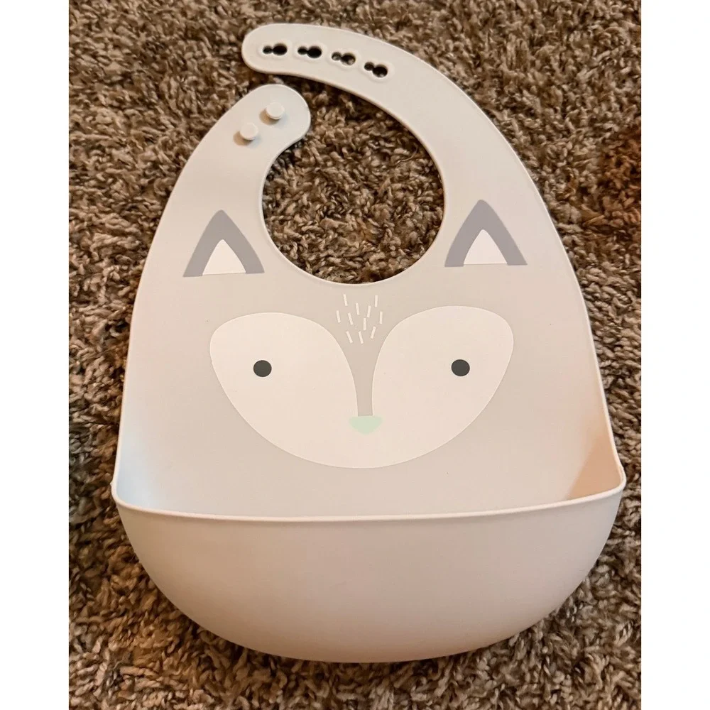 Cloud Island Two Silicone Feeding Bibs Green & Gray